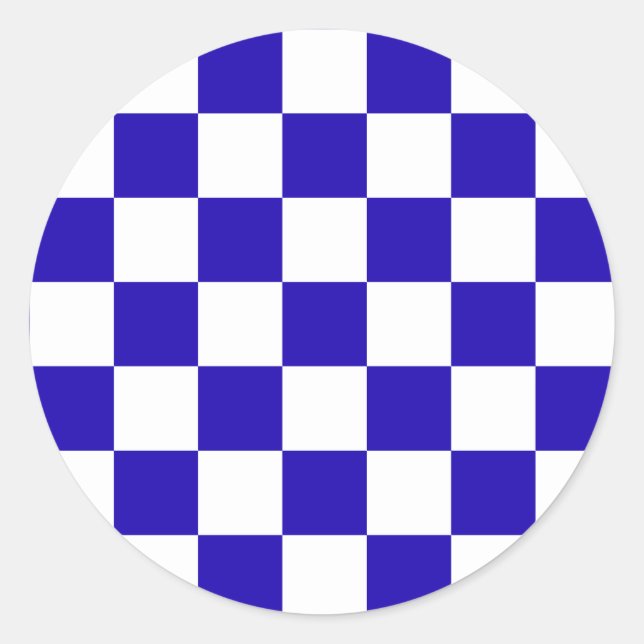 Adesivo Redondo Deep blue checkered  (Frente)