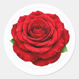 Adesivo Redondo Deep Red Rose Round Envelope Seal Sticker