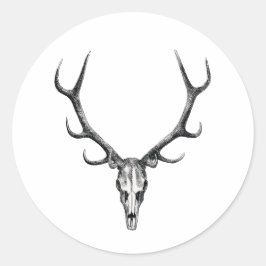 Adesivo Redondo Deer Antler Skeleton Skull Sticker