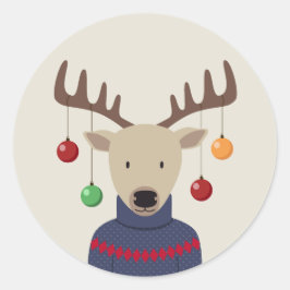 Adesivo Redondo Deer Christmas