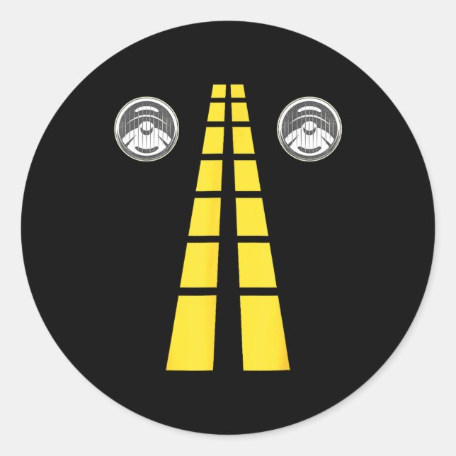 Adesivo Redondo Deer Headlights With Road Markings Couples Costume (Frente)