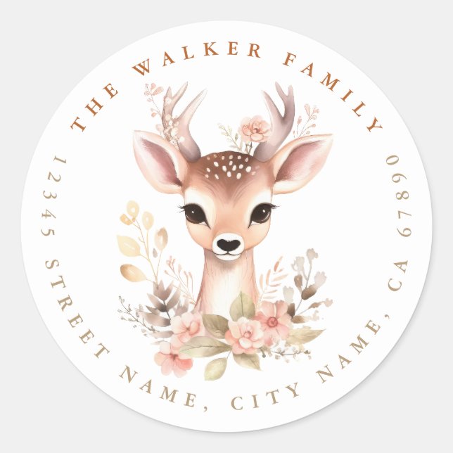 Adesivo Redondo Deer Round Stickers (Frente)