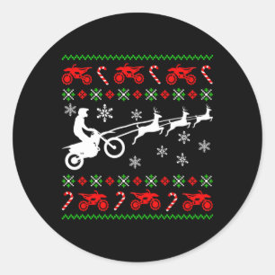 Adesivo Redondo Deer Ugly Christmas Biker Motocross Gif