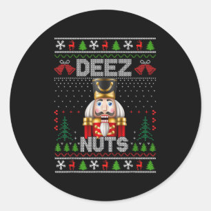 Adesivo Redondo Deez Loucos Nutcracker Camisa Engraçado Feliz Nata