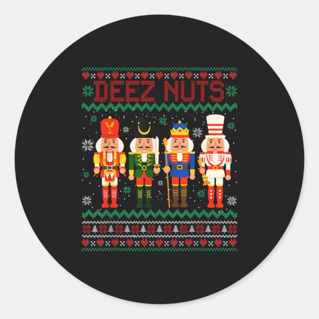 Adesivo Redondo Deez Loucos Nutcracker Nutriciona Camisa Engraçada (Frente)