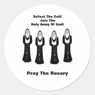 Adesivo Redondo Defeat the evil...Pray the rosary