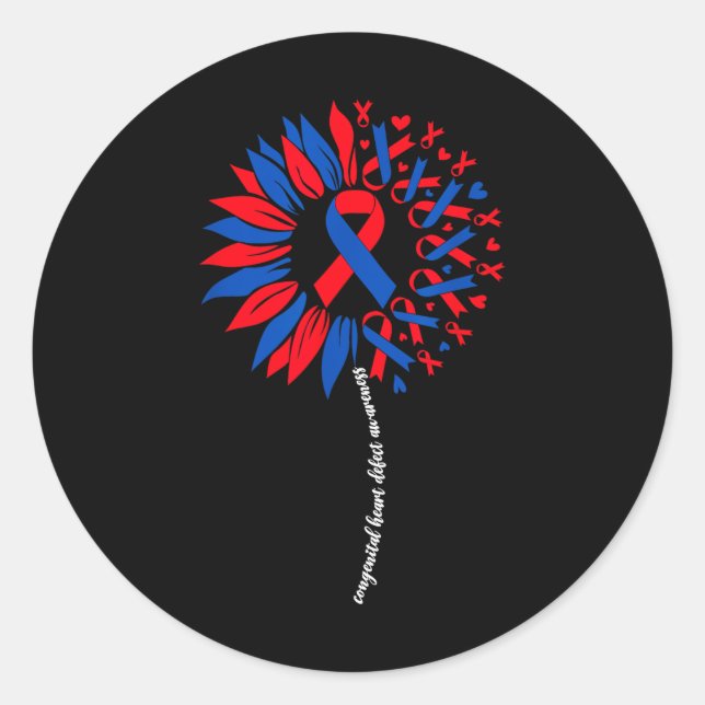 Adesivo Redondo Defeito Cardíaco Congênito Da Dc Mês De Consciênci (Frente)