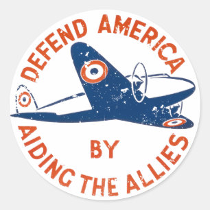 Adesivo Redondo Defend America by Aiding the Allies