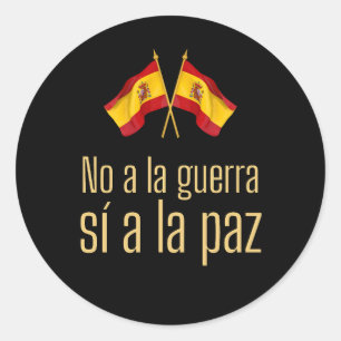 Adesivo Redondo Defenda a Paz Espanha