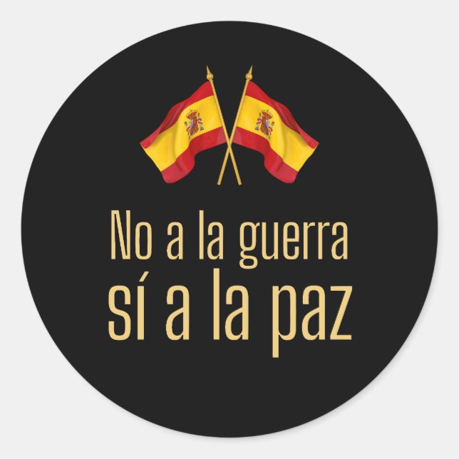 Adesivo Redondo Defenda a Paz Espanha (Frente)