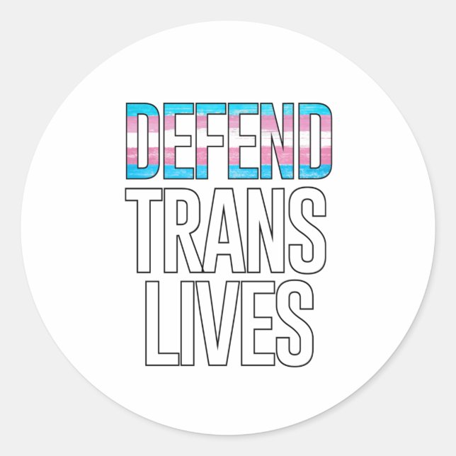 Adesivo Redondo Defenda Vidas Trans (Frente)