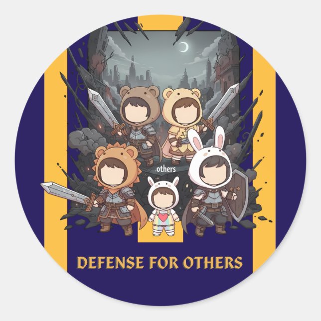 Adesivo Redondo Defense for Others - Little Guardians (Frente)