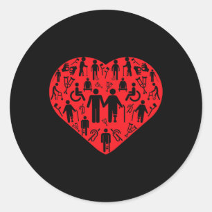 Adesivo Redondo Deficiência ama Cadeira de Rodas Quadriplégica Par