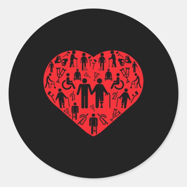 Adesivo Redondo Deficiência ama Cadeira de Rodas Quadriplégica Par (Frente)