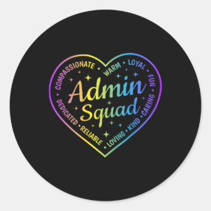Adesivo Redondo Definição da Equipe de Administração Admin Crew In