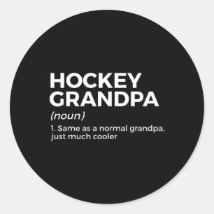 Adesivo Redondo Definição de Avô de Hockey Engraçado