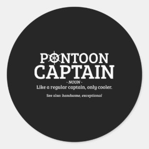 Adesivo Redondo Definição de Capitão de Pontão Divertida Barco Pon