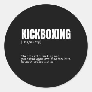 Adesivo Redondo Definição de Citação de Hobby de Kickboxing Engraç