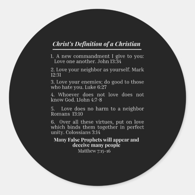 Adesivo Redondo Definição De cristo Cristã Verse Eva (Frente)
