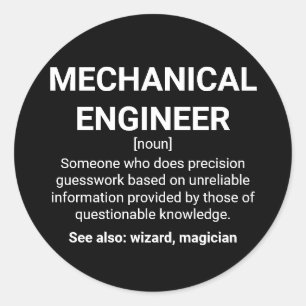 Adesivo Redondo Definição de Engenheiro mecânico