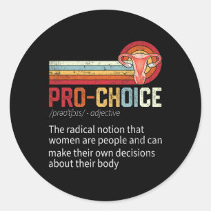 Adesivo Redondo Definição de Escolha Direitos Feministas Engraçado