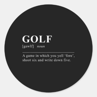 Adesivo Redondo Definição de Golf Engraçado