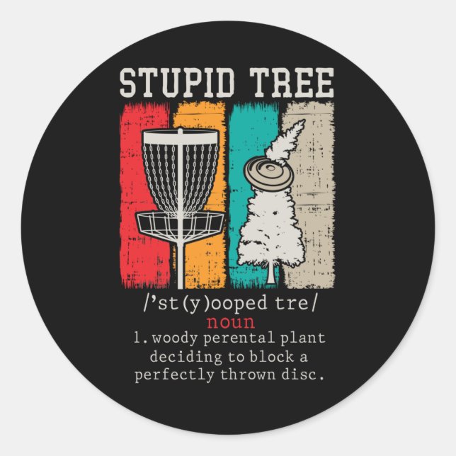 Adesivo Redondo Definição de Golfe de Disco de Disco Frisbee (Frente)