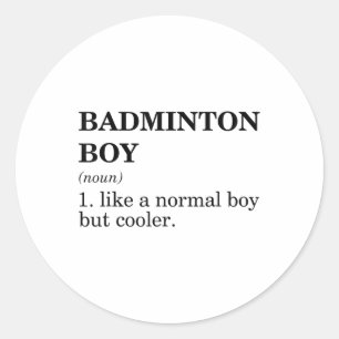 Adesivo Redondo Definição de Menino de Badminton Substantivo Petec