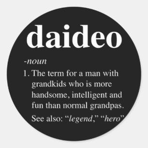 Adesivo Redondo Definição de Mens Daideo Engraçada Noun Vovô Defin