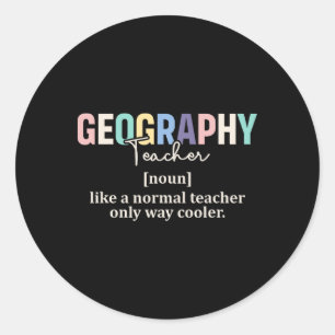 Adesivo Redondo Definição de Professor de Geografia Engraçado Retr