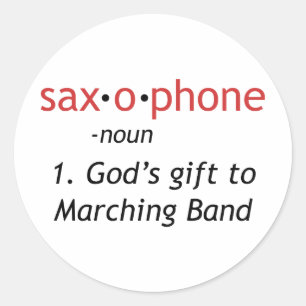 Adesivo Redondo Definição de saxofone