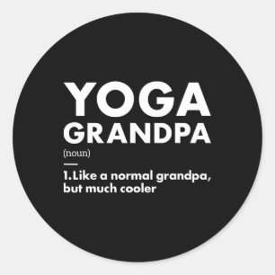 Adesivo Redondo Definição de Yoga Avô Iogue