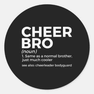 Adesivo Redondo Definição Divertida de Cheer Bro Guarda-costas de