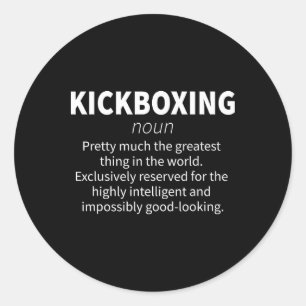 Adesivo Redondo Definição Divertida de Kickboxing Presente de Fitn