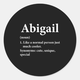Adesivo Redondo Definição do Nome Abigail Divertido D