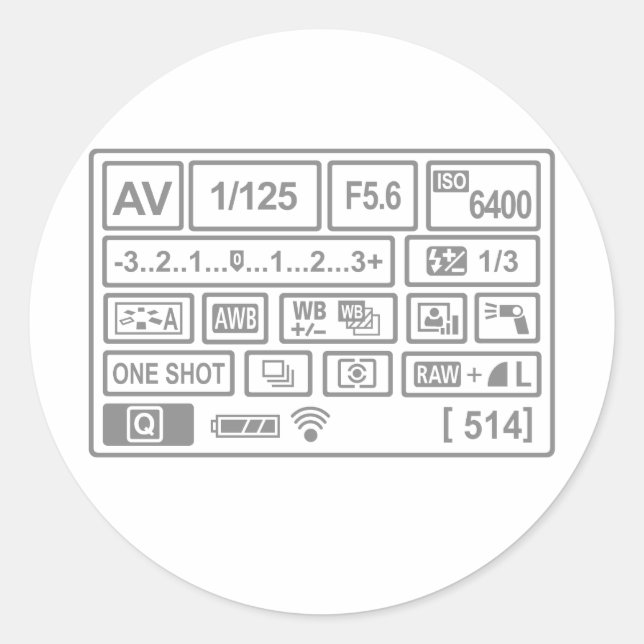 Adesivo Redondo Definição DSLR (Frente)