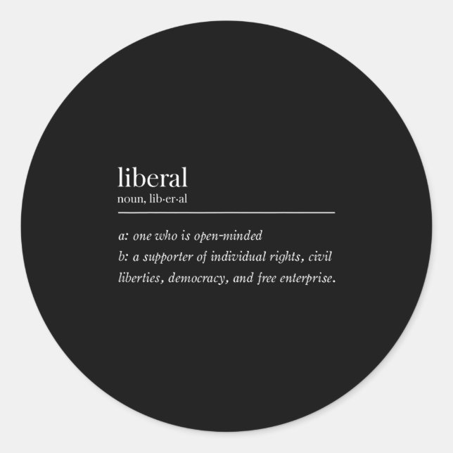 Adesivo Redondo Definição Liberal (Frente)