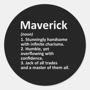 Adesivo Redondo Definição Maverick Nome Personalizado Divertido An