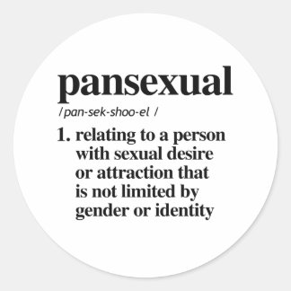 Adesivo Redondo Definição Pansexual - Termos LGBTQ Definidos -