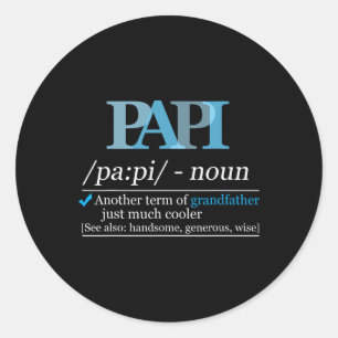 Adesivo Redondo Definição Papi Engraçado Pai Vovô Chri
