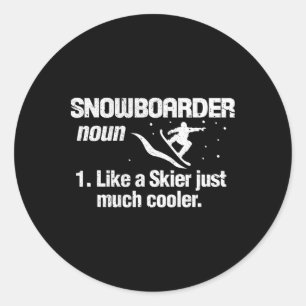 Adesivo Redondo Definição Snowboarder Significa Snowboard Snowboar