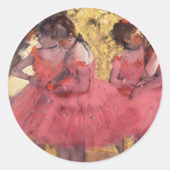 Adesivo Redondo Degas: Os Dançarinos Rosa (Frente)