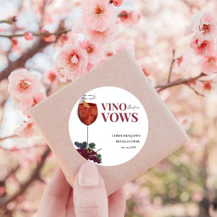 Adesivo Redondo Degustação de vinho antes dos votos chá de noiva