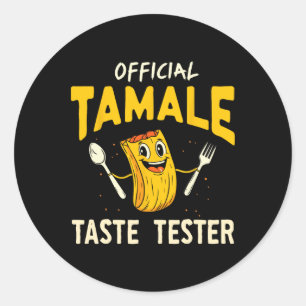 Adesivo Redondo Degustador de Tamale Engraçado Comida Mexicana Tam