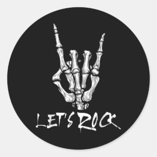 Adesivo Redondo Deixa A Banda Rock E Roll Sinal De Mão Ro