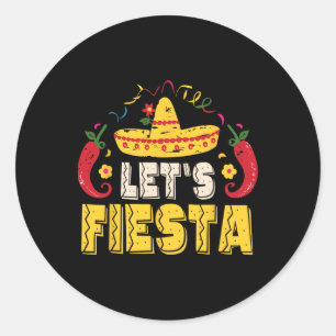 Adesivo Redondo Deixa Fiesta Engraçado Cinco De Mayo Mexicano