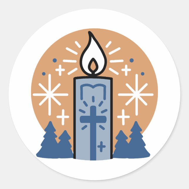 Adesivo Redondo Deixe a fé brilhar (Frente)