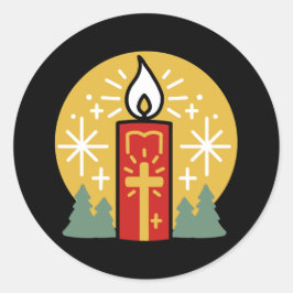 Adesivo Redondo Deixe a Fé ser sua arte mais brilhante na vela