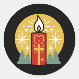 Adesivo Redondo Deixe a Fé ser sua arte mais brilhante na vela