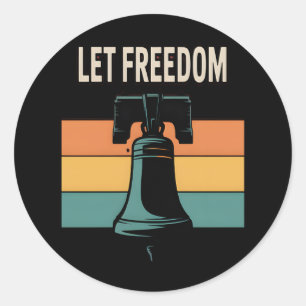 Adesivo Redondo Deixe a liberdade tocar Sunset Bell